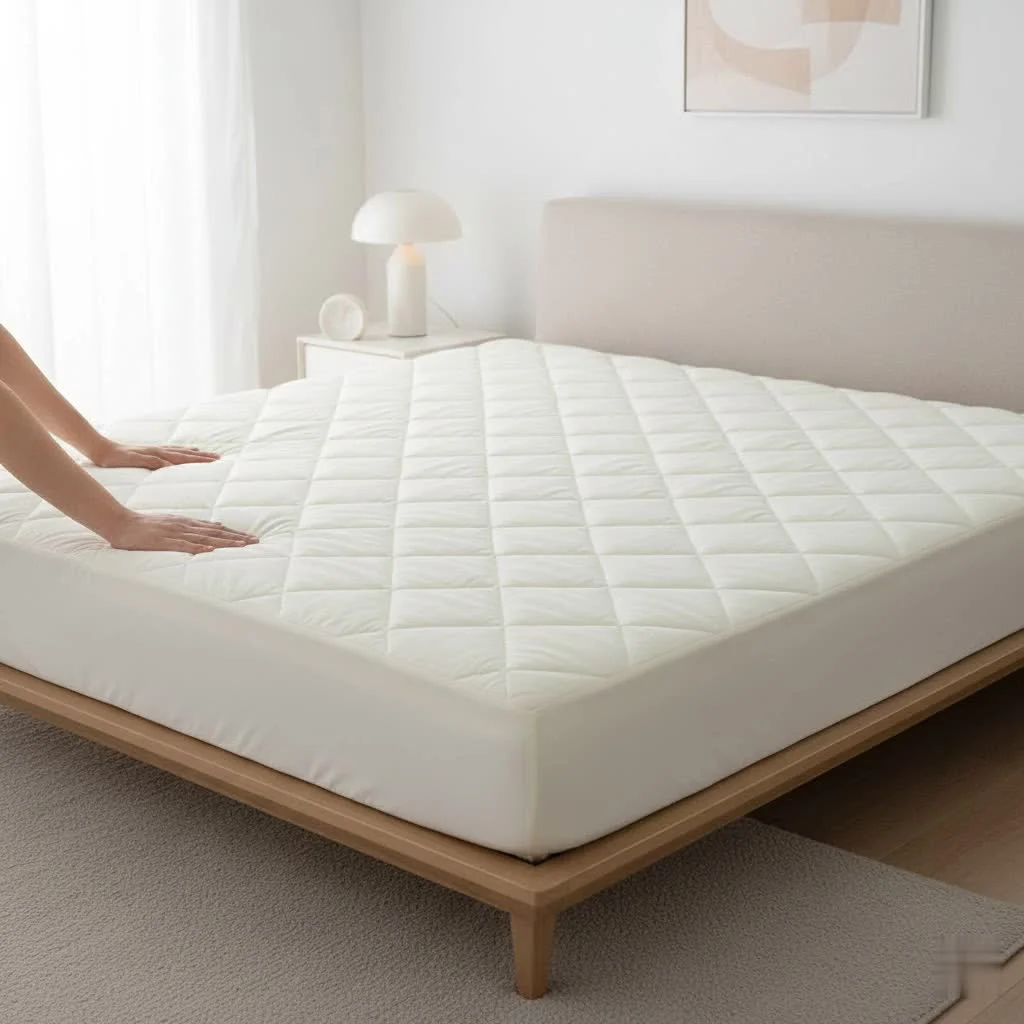 Plush 4-inch mattress topper on a bed